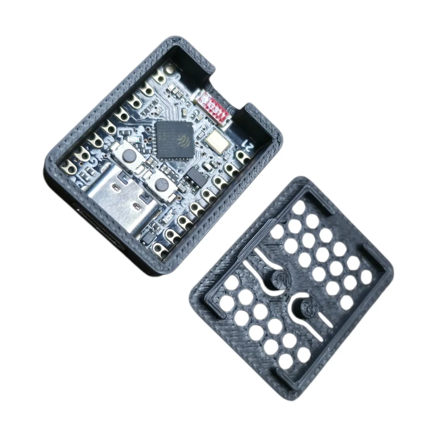 ESP32-C3 SuperMini 3D Printed Skull Logo Case - Snap Fit image 1